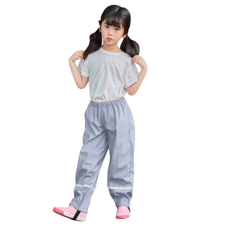 

Zlekejiko Water-proof Windproof Rain Mud Kids Dungarees Boys Fabric Pants Children Warm Baby Bottoms Trousers Girls Double Breathable Girls Pants
