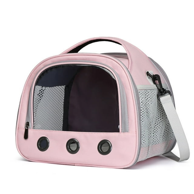 Graflsoa Foldable Small Pet Carrier Backpack - Portable, Breathable, and Stylish for Hamsters, Rabbits, and Birds - Pink