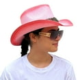 thumbnail image 5 of Straw Cowboy Hat Men Cowgirl Hats Women Sun Hat Sombreros Vagueros Classic Western Accents Pink, Longhorn Studded Belt, 5 of 8