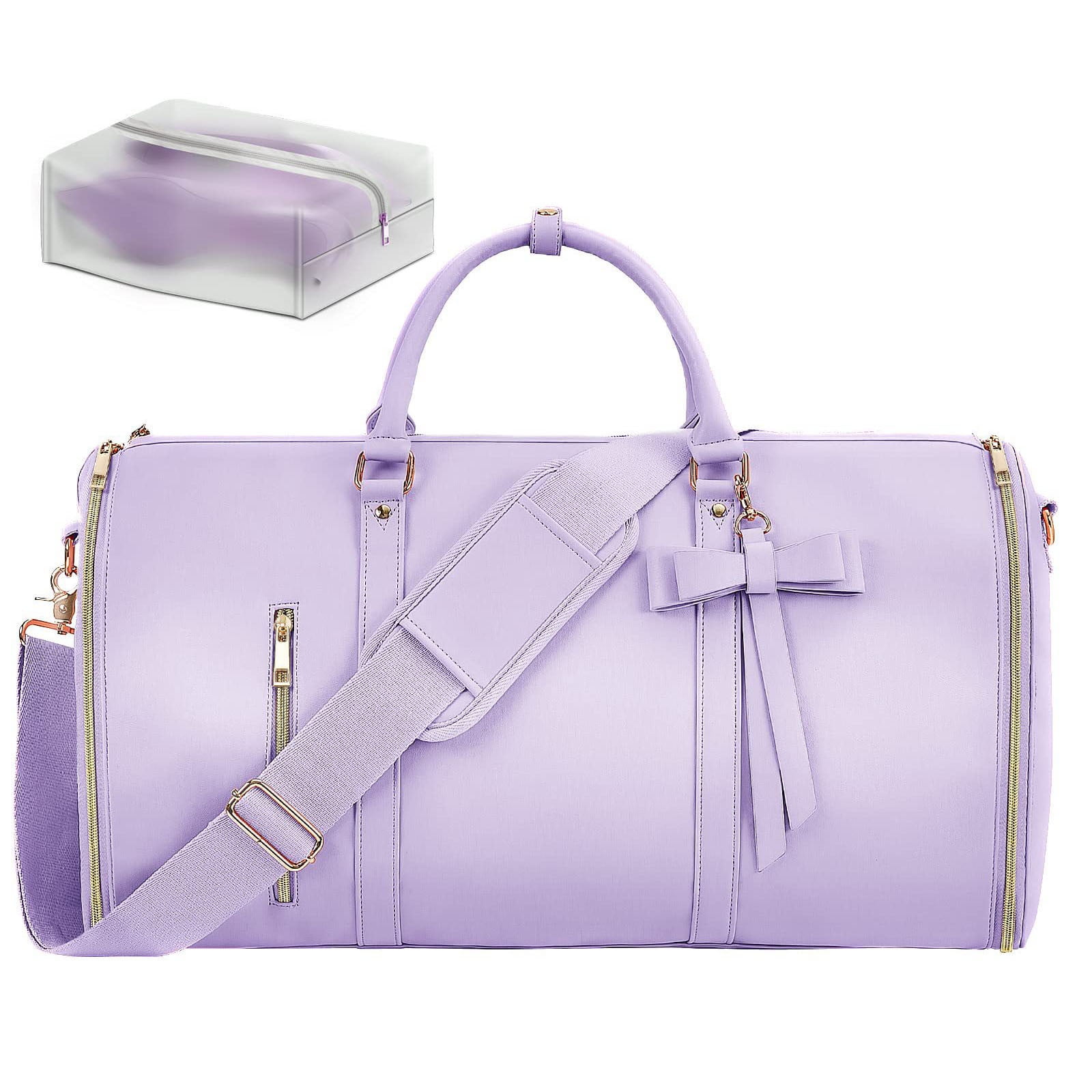 LACKUST Garment Bags For Travel For Women 2024 Garment Duffle Bag Convertible Foldable 2 In 1 Suit Bag For Hanging Clothes Business Trip Bag With Toiletry Pocket,Purple