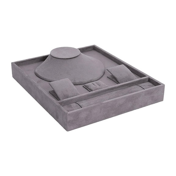 Milageto Jewelry Organizer Storage Tray Necklace Earrings Rings Bracelet for Home Use Gray