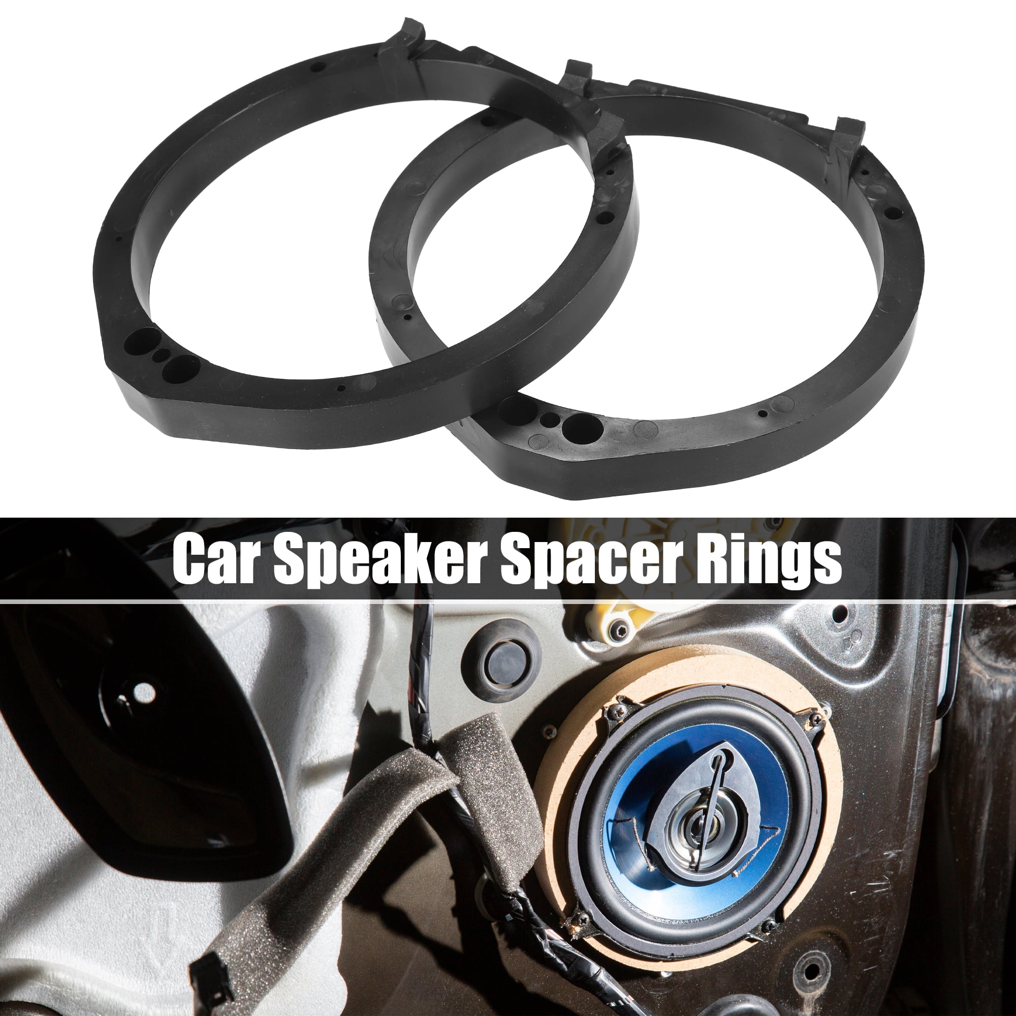 Unique Bargains Speaker Adapter Spacer Ring for Honda Accord 2008-2019 Black T-01 6.5"