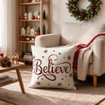 thumbnail image 7 of Sm:)e Family Believe Let it Snow Winter Christmas Throw Pillow Cover 16x16 Inch Set of 4, 7 of 7