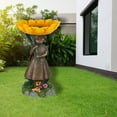 thumbnail image 4 of Mdesiwst Resin Statue Sturdy Waterproof Yellow Sunflower Decor Eco-friendly Bird Bath Figurine for Lawn, 4 of 7