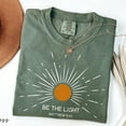 thumbnail image 3 of Christian “Be the Light” T-Shirt – Matthew 5:14 Bible Verse Tee with Radiating Sun Graphic, 3 of 6
