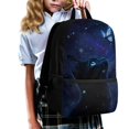 thumbnail image 3 of Uourmeti Midnight Galaxy Cat Multiple Pockets School Travel Bag for Hiking Shopping, Spacious Storage Large Capacity Bookbag Smooth Zipper Daypack, 3 of 6