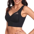 thumbnail image 5 of Kvture Womens Full Coverage No Underwire Bra Mesh Breathable Seamless Wide Strap Lifting Summer Sport Running Yoga Brassire Black Bra XXL, 5 of 6