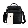 thumbnail image 3 of Men's Shoulder Bag, Black, Adjustable Strap, Natural Leather, 3 of 5