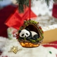 thumbnail image 4 of Forest Acorn Animal Ornaments Charms Christmas Tree Animal Ornaments, Cozy Forest Christmas Decor Personalized Lawn Animal Sleeping Ornaments, Woodland Creature Ornament Gift, Animal Lovers-Panda, 4 of 5