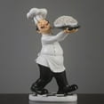 thumbnail image 6 of YWMJZEU French Chef Figurine Kitchen Ornament Resin Cook Statue Sculpture Home Bar Decor Noodles, 6 of 8
