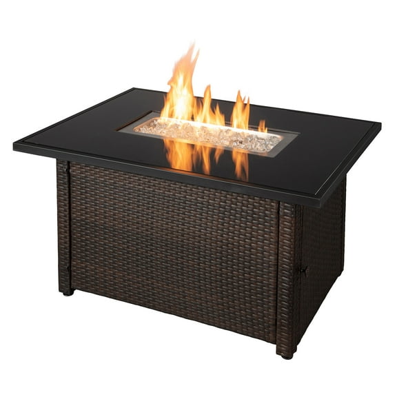 Endless Summer 40,000 BTU Rectangular LP Gas Outdoor Fire Table, Brown/Black