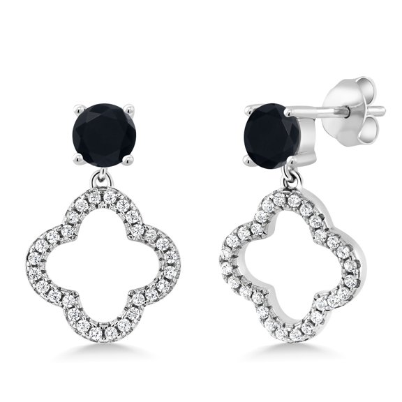 Gem Stone King 1.62 Ct Round Black Onyx 925 Sterling Silver Earrings