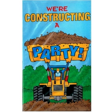 Construction Invitations w/ Envelopes (8ct)