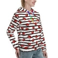 thumbnail image 6 of Uemuo Ladybugs on Black and White Striped1 Pattern Women's Hoodie with Eye-catching Drawstrings- Casual Pullover Hoodie with Kangaroo Pocket, Stylish Hooded Sweatshirt-Medium, 6 of 7