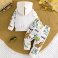 thumbnail image 4 of FAOWME Child Outfit Sets Kids Long Sleeve Cartoon Dinosaur Print Hooded Tops And Pants Sets Clothes Sets Lovely Hood Dailywear, 4 of 7