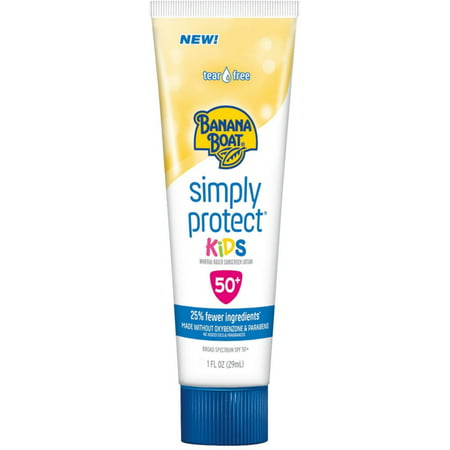 2 Pack - Banana Boat Simply Protect Mineral-Based Sunscreen Lotion for Kids, SPF 50+, Tear Free 1