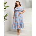 thumbnail image 6 of Yesfashion Women Plus Size Off Shoulder Maxi Dress Ruffle Flowy Casual Summer Boho Long Dresses, 6 of 8