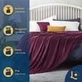 thumbnail image 2 of Cobija Queen, Frazada Ultra Suave, 100% Microfibra de Poliéster Premium (Vino) Laila Comfort., 2 of 7