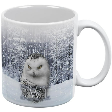 

Always Be Yourself Unless Snowy Winter Owl All Over Coffee Mug