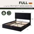 thumbnail image 6 of Einfach Full Size Bed Frame, Upholstered Platform Bed with Height Adjustable Headboard, Easy Assembly, Noise-Free, Black, 6 of 6