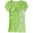 thumbnail image 1 of Camiseta gráfica con cuello en V para mujer de Aeropostale, verde, grande, 1 of 2