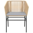 thumbnail image 5 of vidaXL 5 Piece Patio Dining Set with Cushions Brown Poly Rattan Glass, 5 of 10