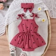 thumbnail image 6 of Nwiuh Baby Girl Ruffled Jumpsuit and Headband Set Red for Size 9-12 Months, 6 of 6