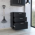 thumbnail image 4 of FM FURNITURE Penny 3-Drawer Modern Engineered Wood Storage Cabinet in Black, 4 of 9