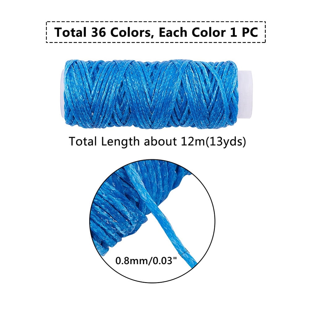 Waxed Polyester Cord Twisted Cord for Jewelry Making Mixed Color 0.8mm 12m/roll