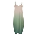 thumbnail image 4 of SMihono Robe Maxi Bohème d'Été pour Femmes Grande Taille Mode pour Femmes à Bretelles Taille Mi-Haute Col en V Sans Manches à Rayures Imprimées Ajustée Robe Longue de Plage Robe Évasée de Plage, 4 of 5