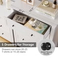 thumbnail image 6 of 2 Pack Modern 5 Drawers Dresser for Bedroom, Tall Wood Chest of Drawers for Clothes, Big Storage Dressers Organizer with Gold Handles & Deep Drawers, Living Room, Closet, Hallway, 6 of 9