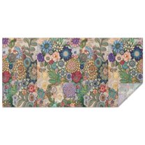 Boho Bohemia Flower Rectangle Tablecloth 60"x120",Waterproof Polyester Rectangle Table Cloth, Wipeable Spillproof Polyester Tablecloth for Dining, Camping, Indoor and Outdoor