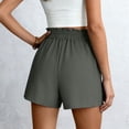 thumbnail image 4 of Shorts for Women Summer Casual High Waisted Wide Leg Drawstring Lounge Shorts Comfy 2026 Beach Vacation Clothes Gray M, 4 of 7