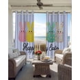 thumbnail image 6 of Easter Purple Striped Blackout Curtains for Bedroom Living Room Darkening Curtains 96 Inches Long Spring Colorful Bunny Polka Dot Window Curtain 2 Panels Set Window Treatment Grommet Drapes 52"x96", 6 of 9