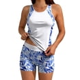 thumbnail image 4 of BiZtdJrK High Waisted Swimsuits for Women Tummy Control Full Coverage Tankini Swimwear Hawaiian Print Tank Tops and Beach Shorts Two Piece Swim Outfits Multicolor S, 4 of 9