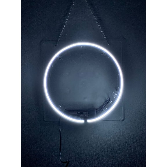 Queen Sense 12" Round Circle Neon Sign Acrylic Man Cave Handmade Neon Light 114WRCA