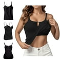 thumbnail image 4 of Fglymey Women's Spaghetti Adjustable Strap Stretch Cami Camisole Tank Top with Chest Pad Black M, 4 of 7