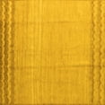 thumbnail image 1 of Ahgly Company Machine Washable Indoor Square Solid Yellow Modern Area Rugs, 7' Square, 1 of 4