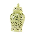 thumbnail image 2 of Jarrón de cerámica con diseño de jengibre, ideal como jarrón decorativo para oficina, fiestas y decoración del hogar. amarillo, 2 of 9
