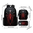 thumbnail image 2 of 3Pcs Spider Pattern School Backpack Set with Lunch Bag and Pencil Case for High School Students Superhero Large Capacity Hero Comic Web Travel Daypack Heavy Duty Rucksack, 2 of 5