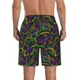 thumbnail image 3 of KLL Neon Mardi Gras Men's Casual Summer Beach Shorts Hawaiian Shorts with Pockets-X-Large, 3 of 5