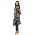 thumbnail image 3 of Sakkas Zeni Women's Short sleeve V-neck Summer Floral Print Caftan Dress Cover-up - 545 - One Size, 3 of 5