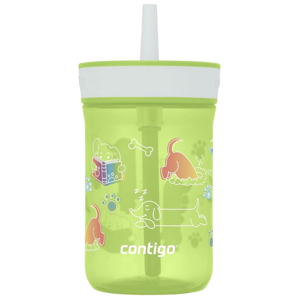 Termo Botella 14oz Para Niños Popote PVC Leigthon Contigo verde Estándar