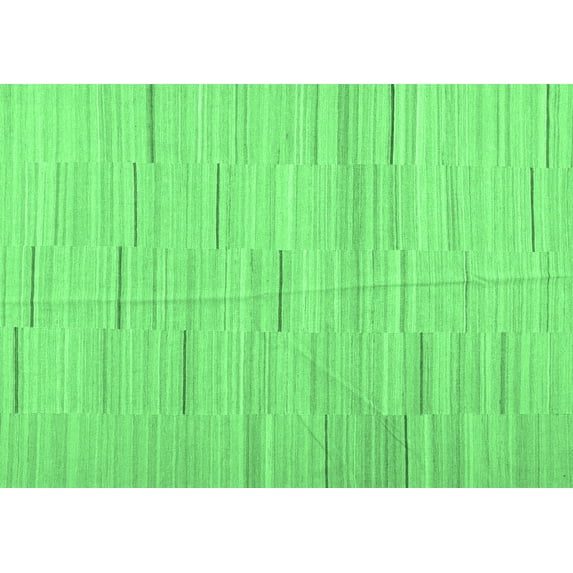 Ahgly Company Indoor Rectangle Abstract Emerald Green Contemporary Area Rugs, 8' x 12'