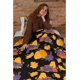 thumbnail image 4 of Manta de franela con forma de calabaza y gato para Halloween, suave, acogedora y ligera, para cama de lujo, 4 of 5