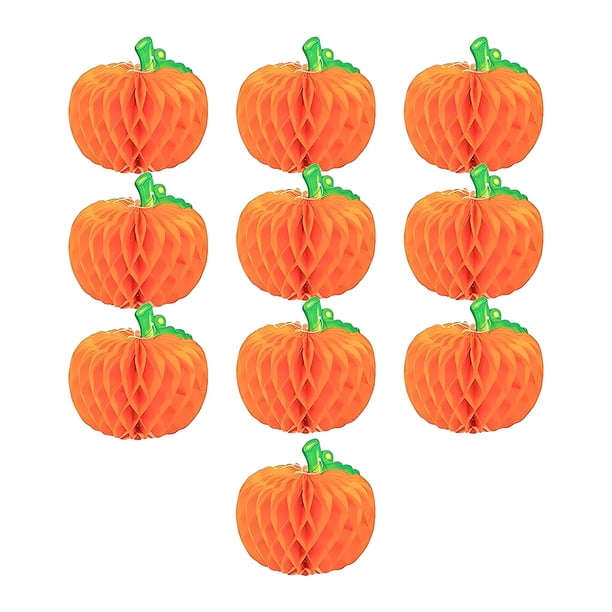 Matsuzay 10 unids/set decoración exquisita papel calabaza colgante decoración linternas añadir diversión y vacaciones Kits de decoración para fiestas Verde