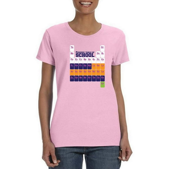 Periodic Table Of School T-Shirt Women -Smartprints Designs, Female x-Large