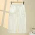 thumbnail image 2 of Women's Embroidered Bermuda Shorts High-Rise Knee Length Short Pant with Pockets, 2 of 6