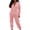 Pink, variant on Staron Fall Winter Long Sleeve Hooded Jumpsuit for Women Casual Loose Comfy Homewear Romper with Pockets, Red L