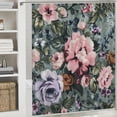 thumbnail image 6 of Awypu Bathroom Shower Curtain Set with Hooks Floral Grey White Pink Rose Floral Flowers of All Colors Waterproof Multiple Sizes White, 6 of 7